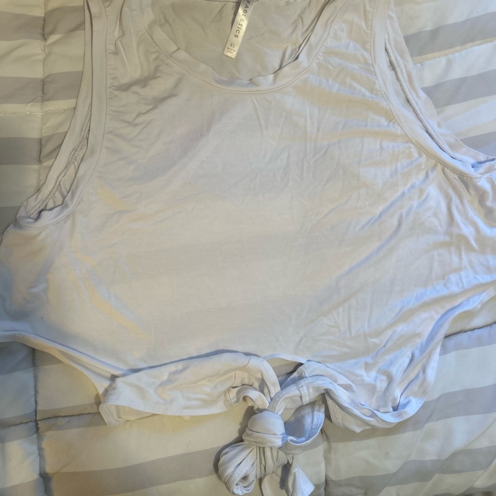 White Tank Top with Tie Front